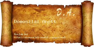 Domoszlai Anett névjegykártya
